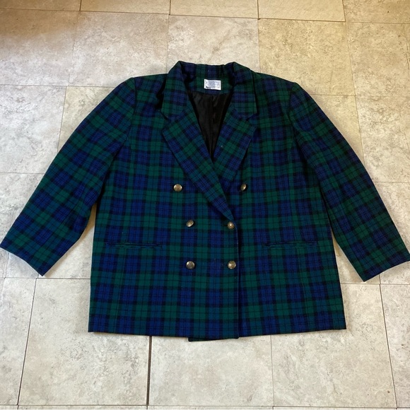 Vintage Pendleton Blazer & Skirt Set Plaid Virgin Wool Women's 2-Set - Picture 2 of 14